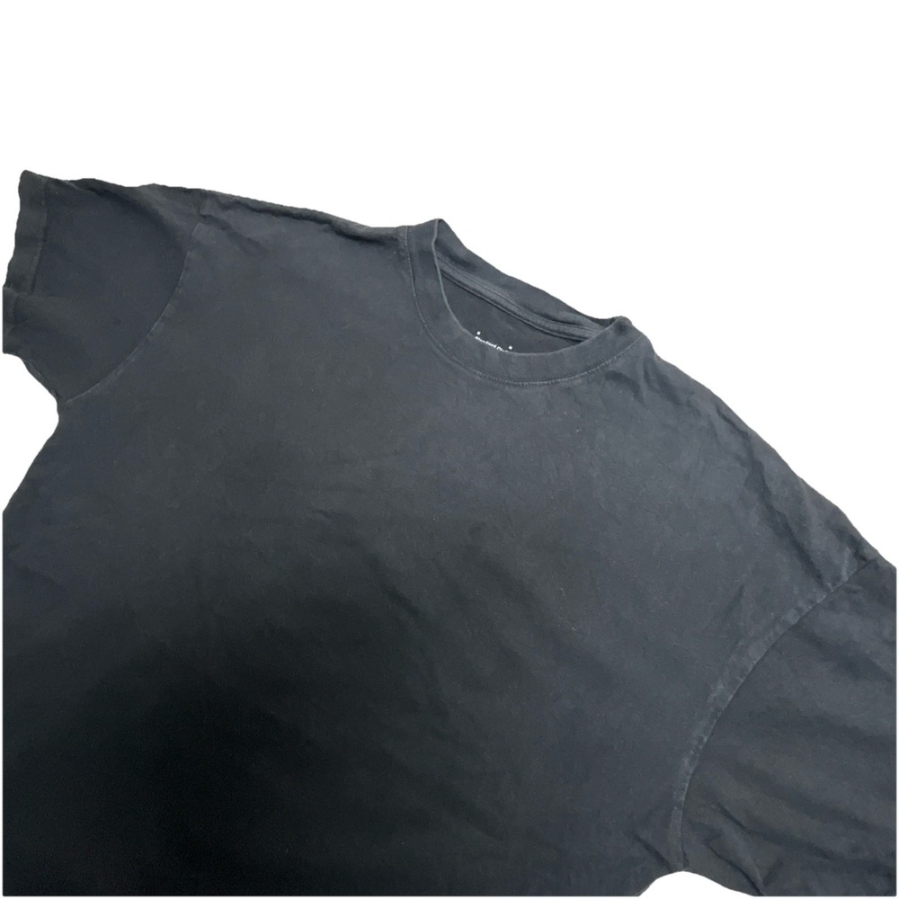 Standard Cloth Black Cotton Knit Men's Crew Neck Short Sleeve T-Shirt Size M